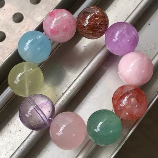 20MM Natural Mixed Gemstone Crystal bracelet