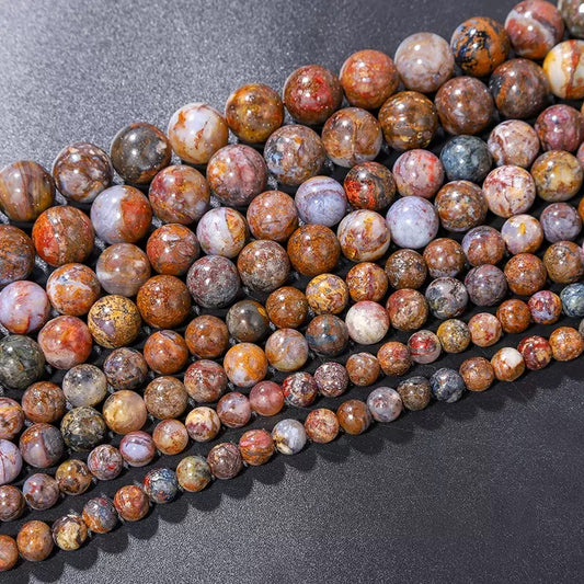Natural Genuine brown pietersite smooth round loose beads