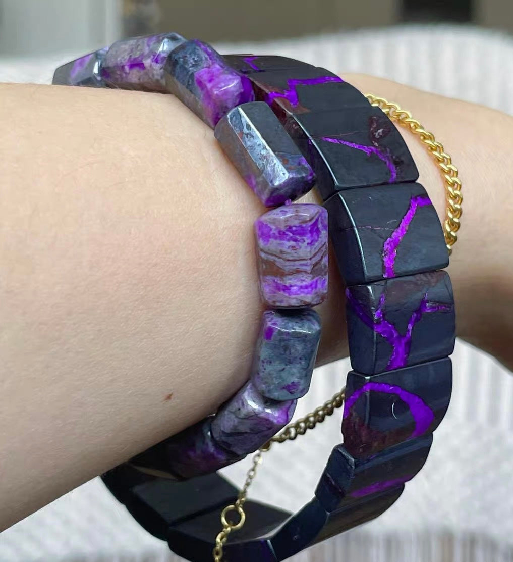 Natural real purple Sugilite nugget bracelet