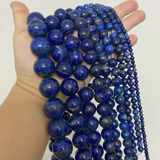 Natural Lapis Lazuli loose beads for jewelry making 4-20mm ,15 inches one strands