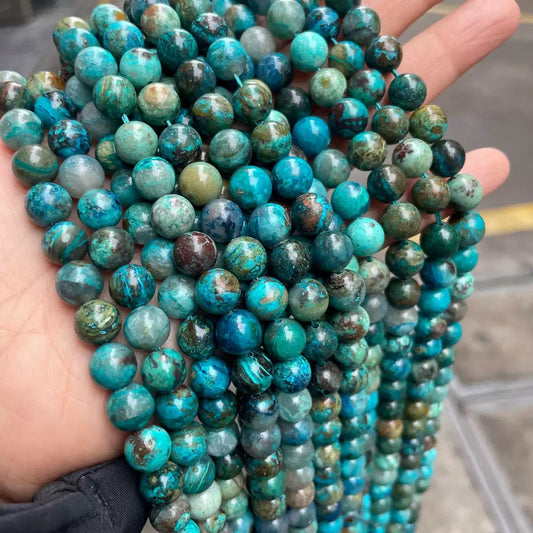 Real Natural Chrysocolla round loose beads