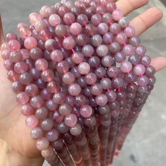 Natural Mauve Pink Madagascar purple Rose quartz Crystal loose beads