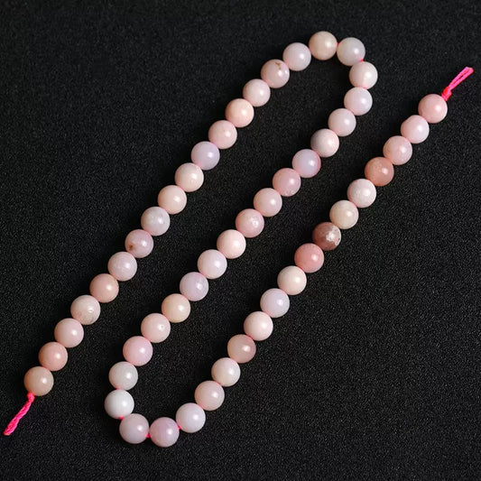 A Grade Natural pink opal smooth round loose beads