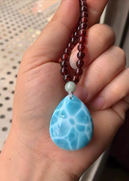 Blue Larimar pendant necklace