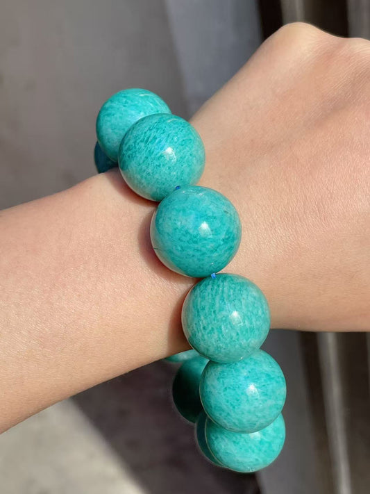 20mm Natural Amazonite round beaded bracelet