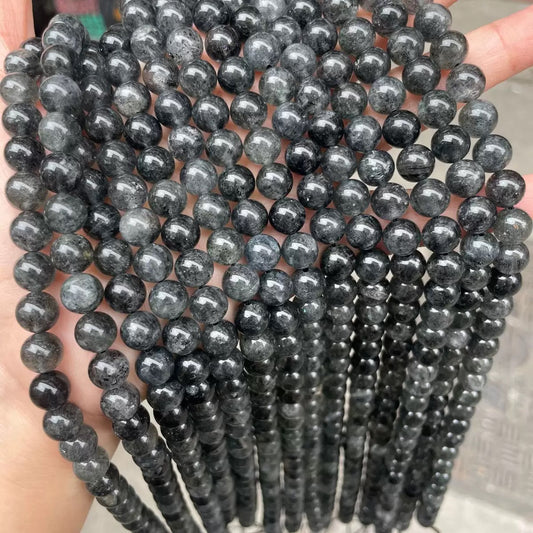 Natural Black strawberry Quartz Crystal beads,Black mica loose beads