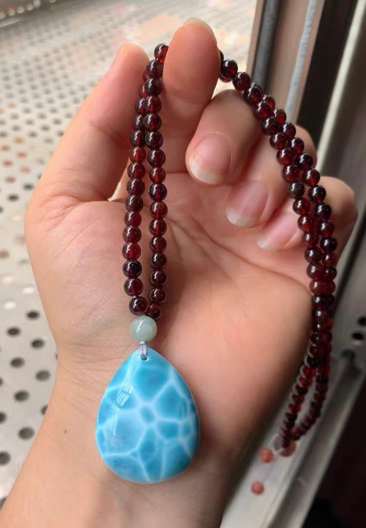 Blue Larimar pendant necklace