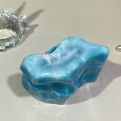 Natural Larimar blue Raw nugget beads gemstone ornaments