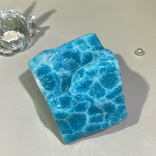 Natural Larimar blue Raw nugget beads gemstone ornaments