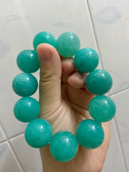 Natural blue Amazonite beads bracelet 20mm