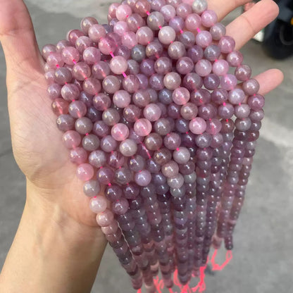 Natural Mauve Pink Madagascar purple Rose quartz Crystal loose beads