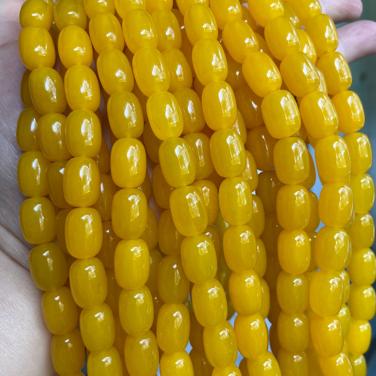 Natural yellow agate barrel beads loose beads