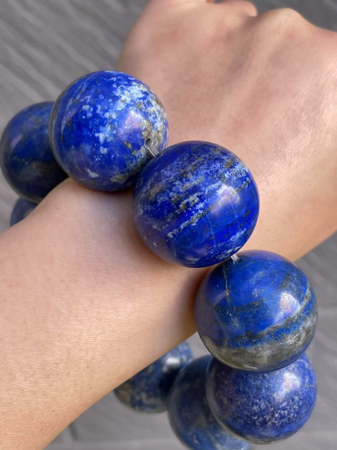 28mm Natural Lapis Lazuli beaded bracelet