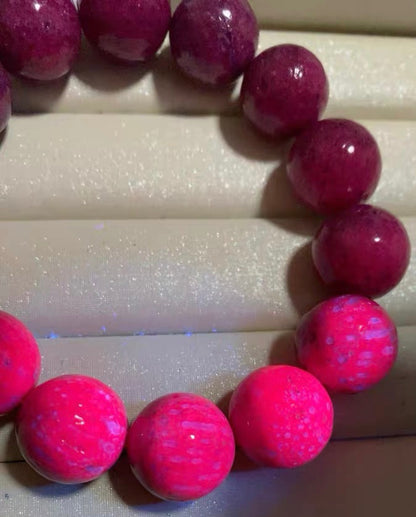 16MM Natural Red Ruby beaded bracelet