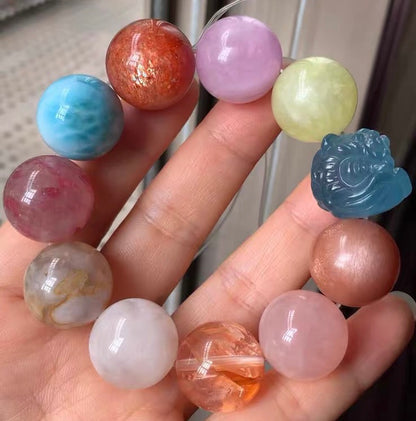 19MM Natural Mixed Gemstone Crystal bracelet