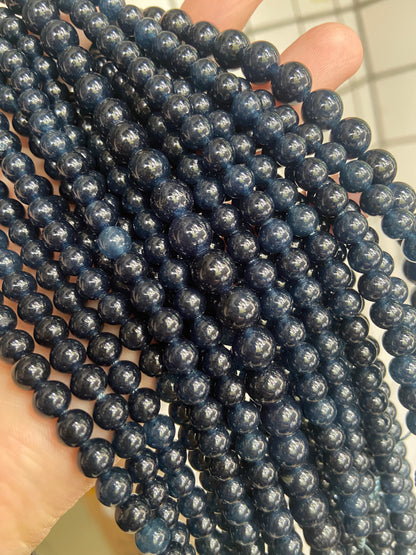 Dark blue chalcedony loose strands beads