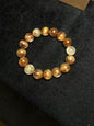 Natural Multicolor Rutilated Quartz Crystal beads bracelet 13mm
