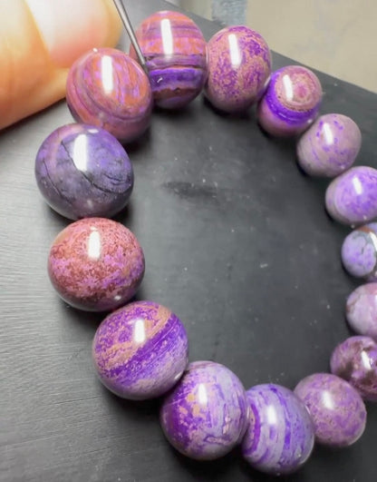 Natural Genuine purple Sugilite beads bracelet 13mm