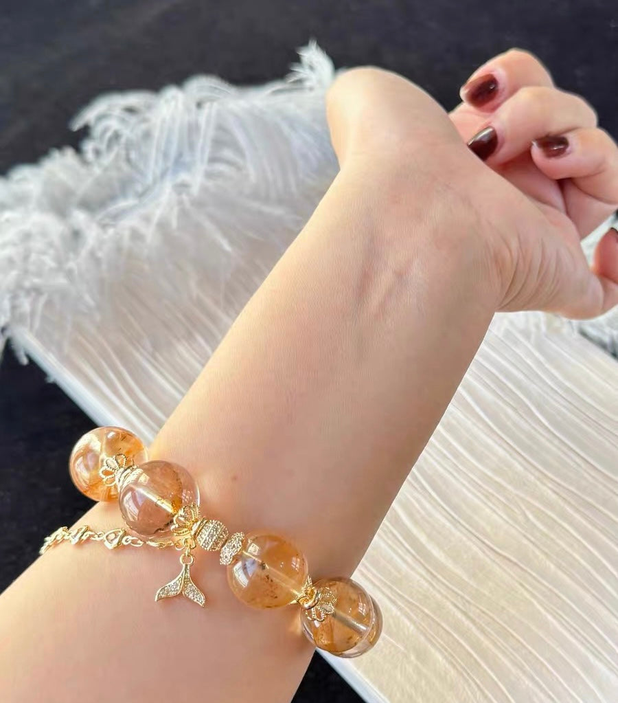 17mm Natural Hematoid Lepidocrocite quartz Crystal beads bracelet