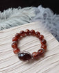 Natural Red Hematoid Lepidocrocite Quartz Crystal beaded bracelet