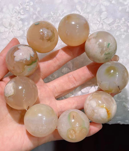 Cherry Blossom agate beaded bracelet 30mm