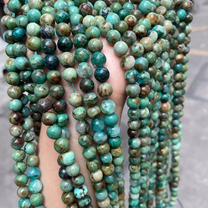 Natural Genuine Green Phoenix Stone Smooth Round Beads Green Turquoise beads