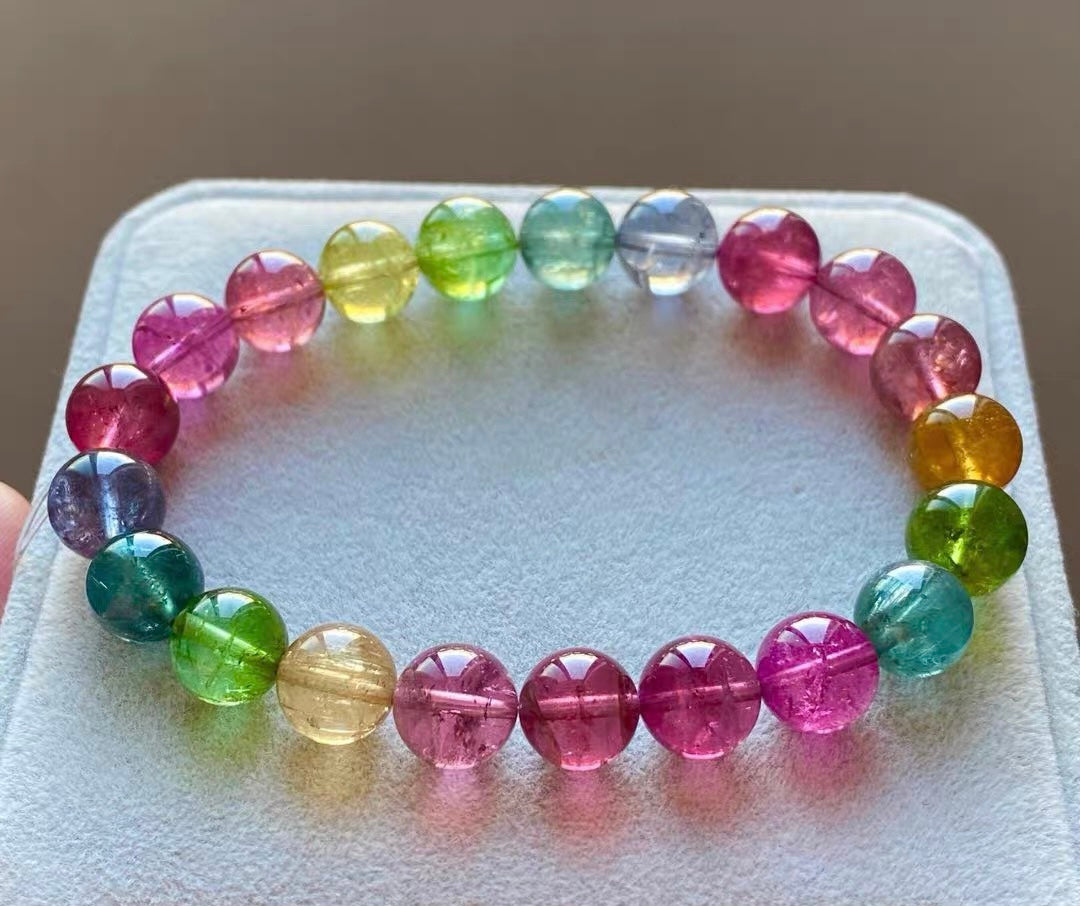 Rainbow tourmaline bracelet 9.2mm