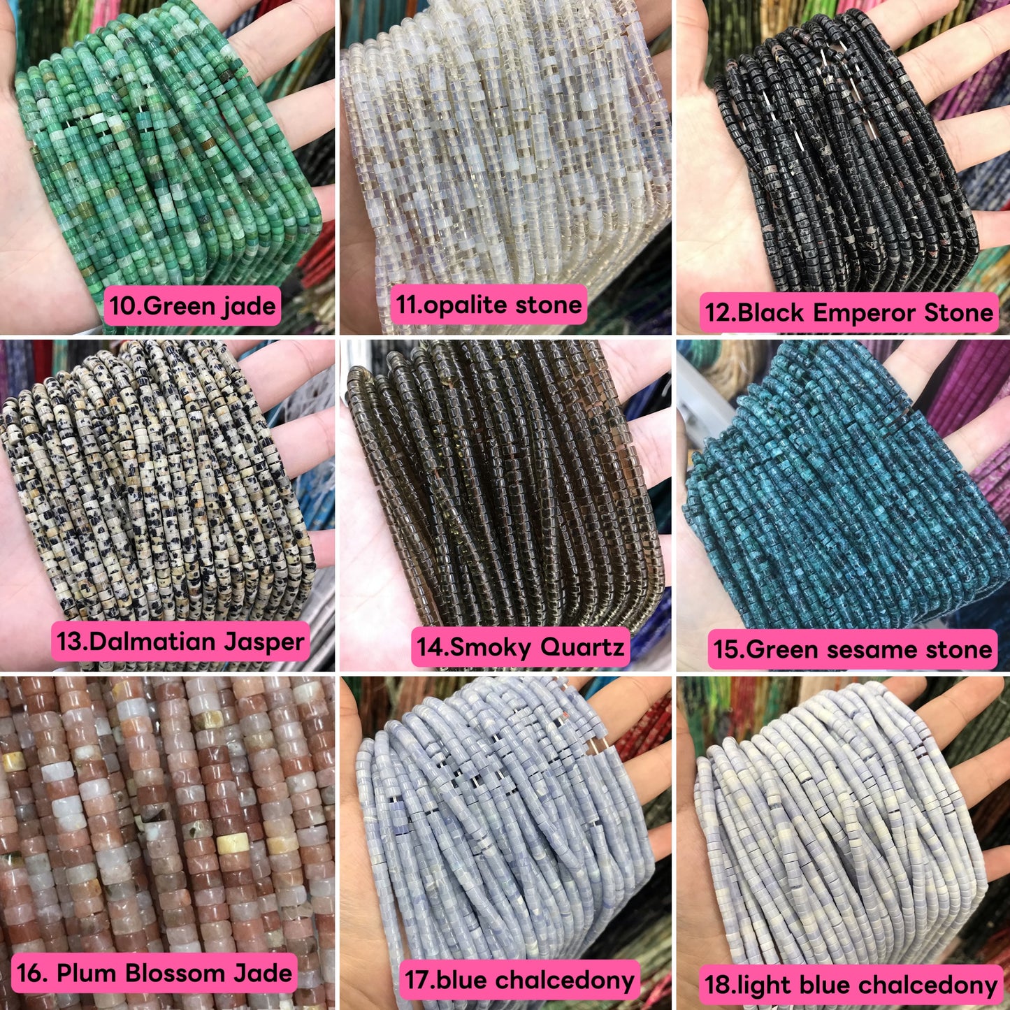 Natural heishi stone 2*4mm spacers,disc beads,spacers, loose beads for bracelets,necklaces,and jewelry accessories