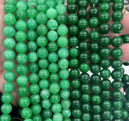 Green chalcedony loose strands beads