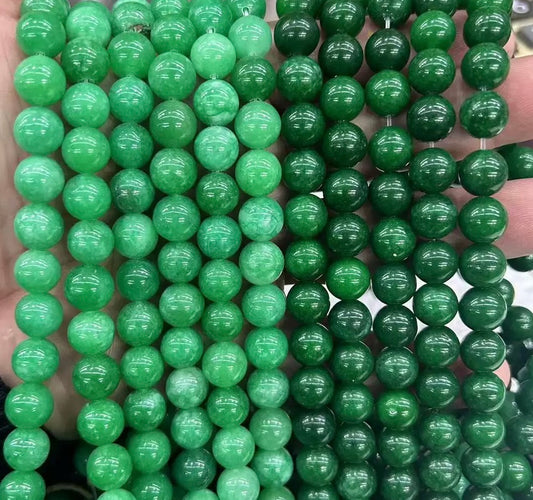 Green chalcedony loose strands beads