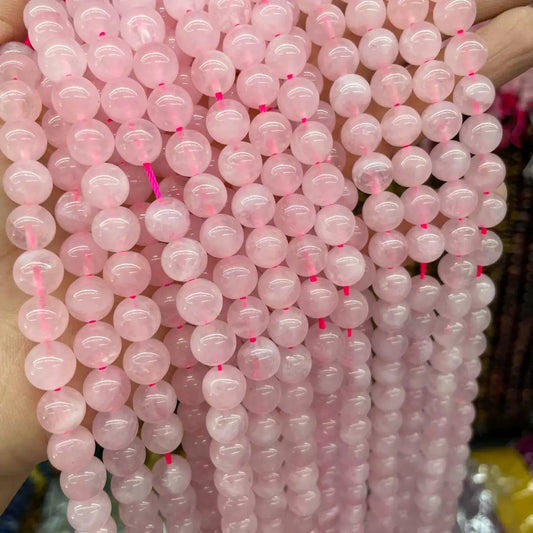 Natural pink Rose quartz Crystal round loose beads wholesale