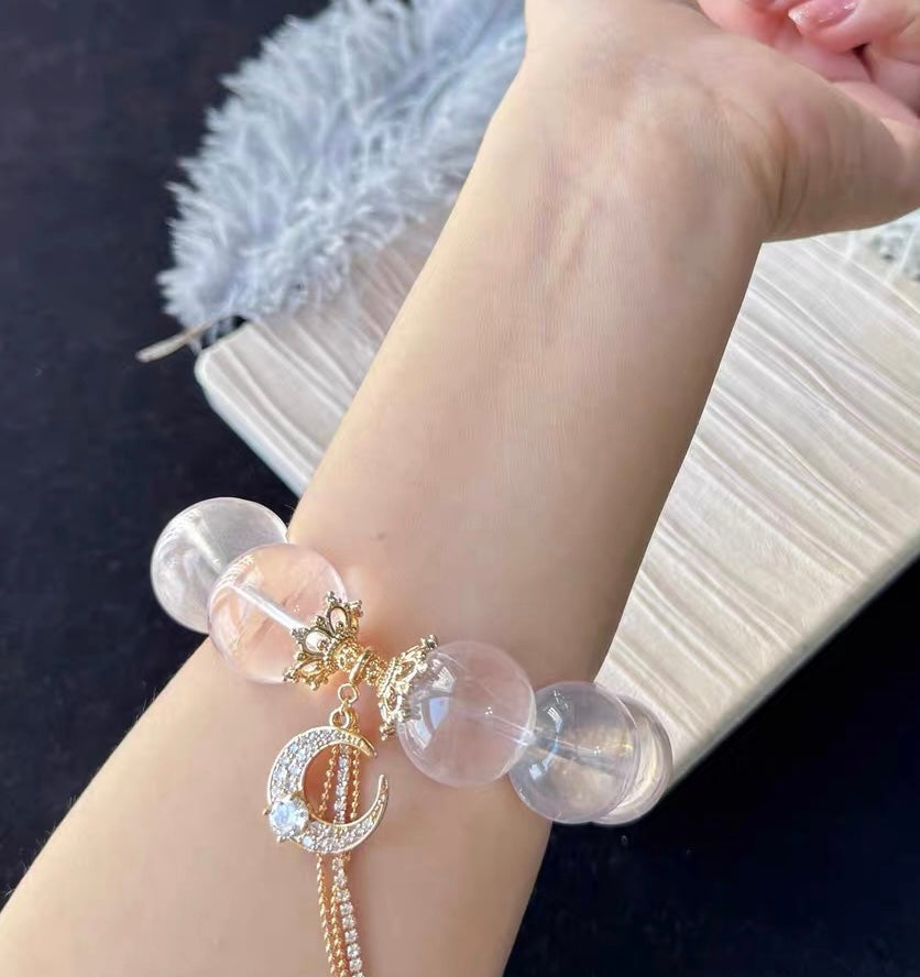 20mm Pink Rose quartz Crystal beads bracelet