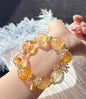 19mm Natural Yellow pyrite in Hematoid Lepidocrocite Quartz Crystal beaded bracelet