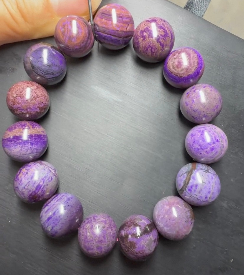 Natural Genuine purple Sugilite beads bracelet 13mm