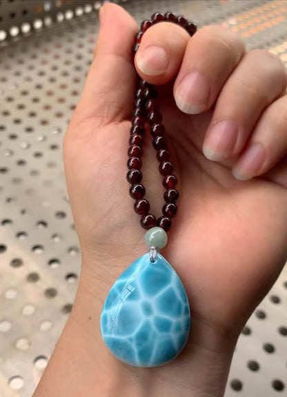 Blue Larimar pendant necklace