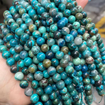 Real Natural Chrysocolla round loose beads