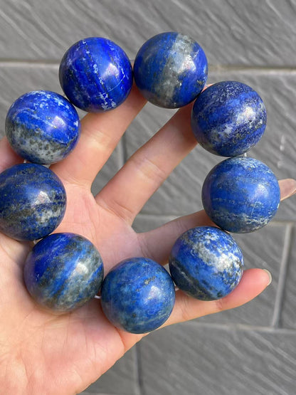 28mm Natural Lapis Lazuli beaded bracelet