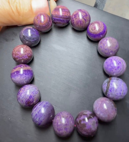 Natural Genuine purple Sugilite beads bracelet 13mm