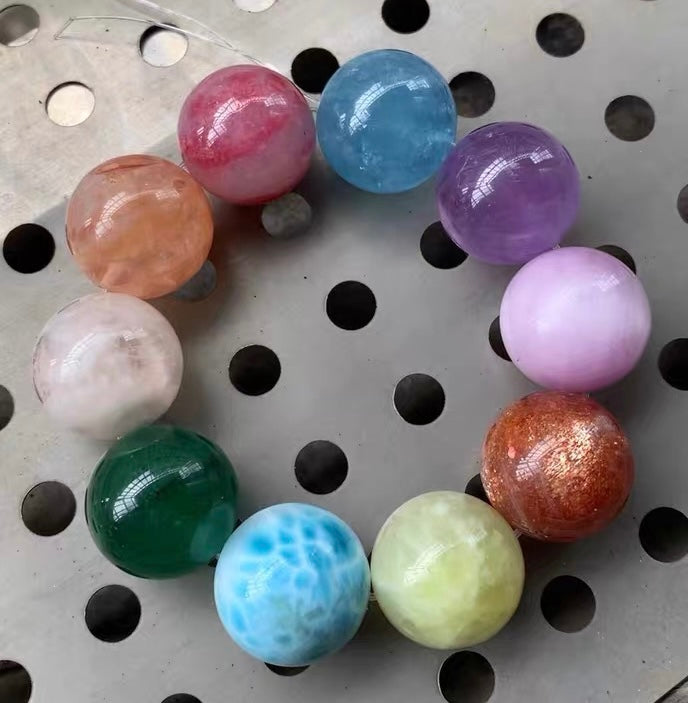 21MM Natural Mixed Gemstone Crystal bracelet