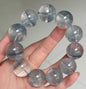 Natural blue phantom Rutilated Quartz Crystal beads bracelet 20mm