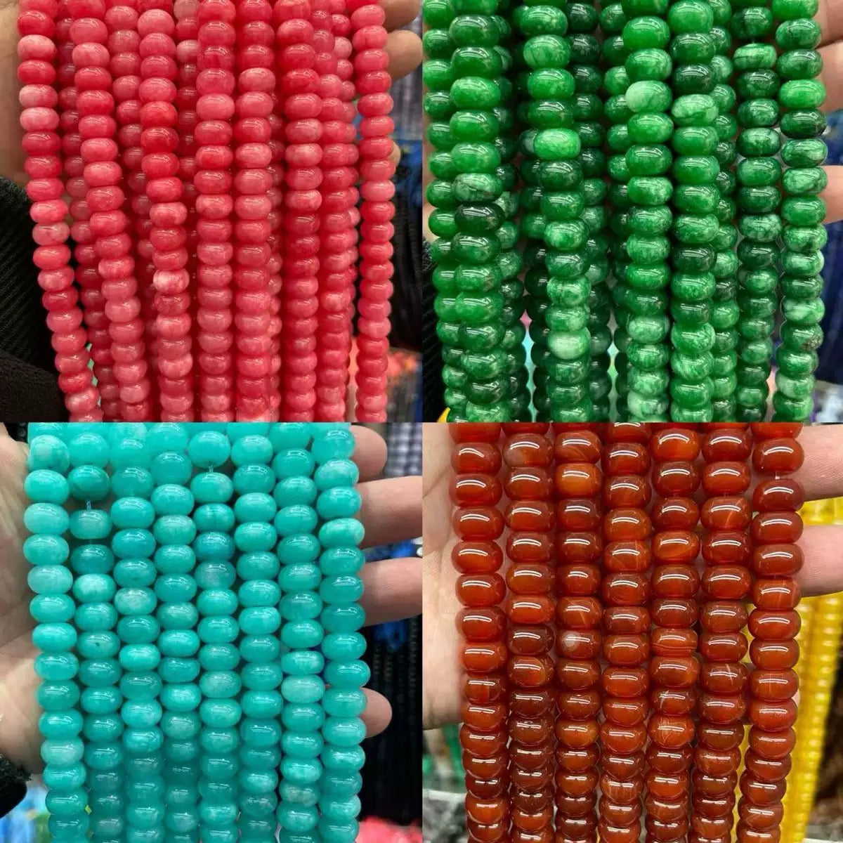 Chalcedony agate Rondelle spacers Abacus loose beads 8x12mm