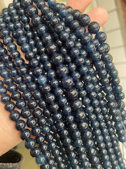 Dark blue chalcedony loose strands beads
