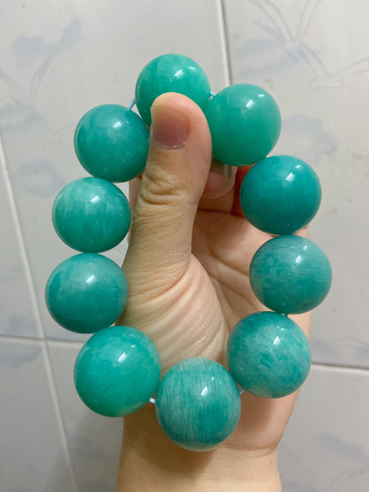 Natural Genuine Amazonite beads bracelet 23mm