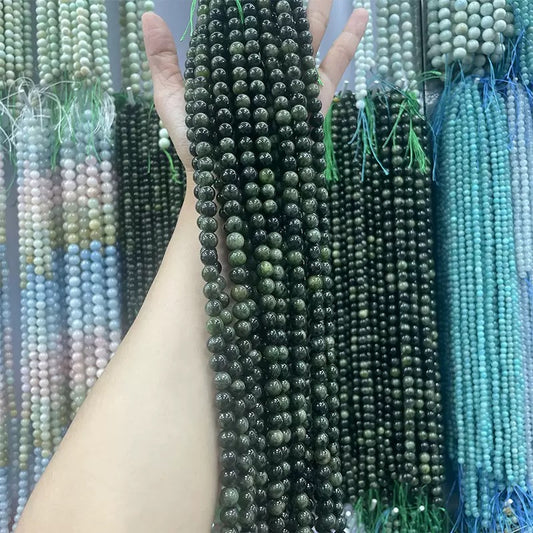 Natural Green diopside chrome round loose beads