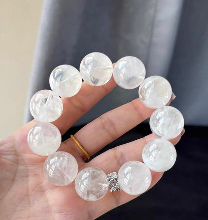Natural Snow phantom quartz Crystal beads bracelet 19mm