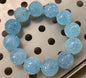 17mm Natural Aquamarine Carved beaded bracelet