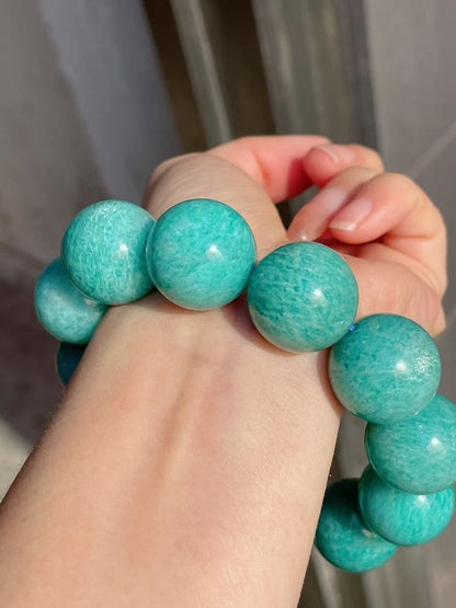 20mm Natural Amazonite round beaded bracelet