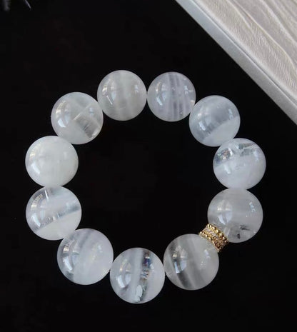 19mm Natural Rainbow Snow phantom quartz Crystal beads bracelet