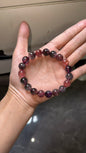 Natural super seven Rutilated Quartz Crystal beads bracelet,Lepidocrocite in quartz ,10mm