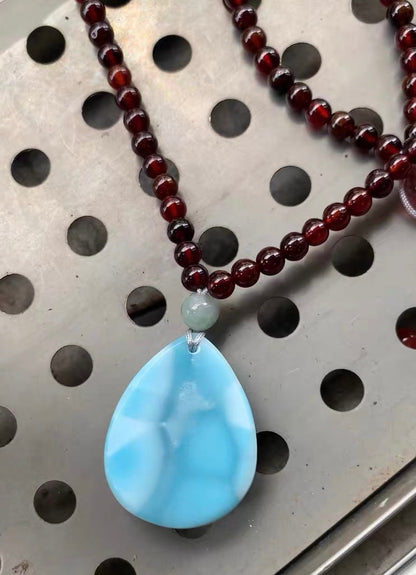 Blue Larimar pendant necklace